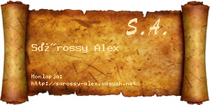 Sárossy Alex névjegykártya